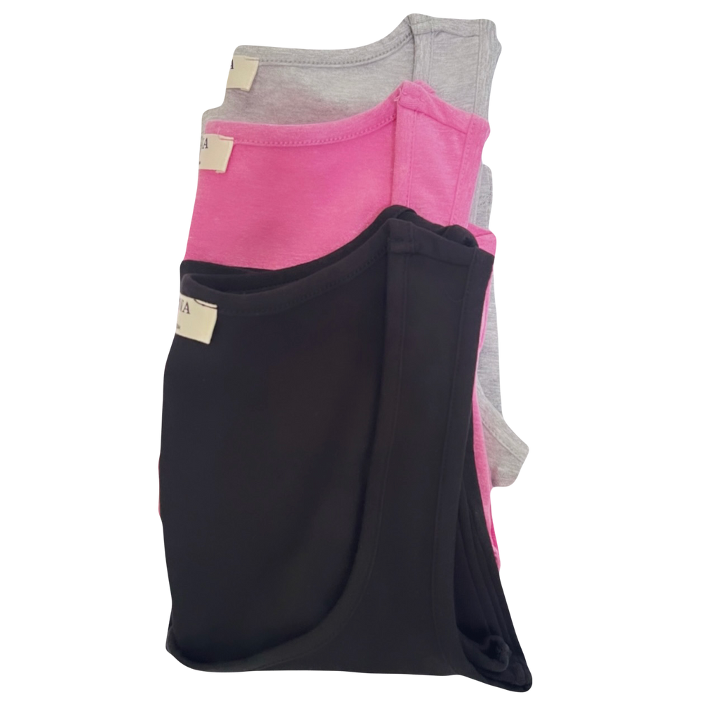 Stack of three colorful Tank tops